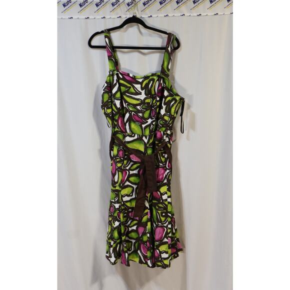 LANE BRYANT Dress Size 2 Sleeveless Multicolor Adjustable Straps Smocked Women’s - Picture 3 of 6